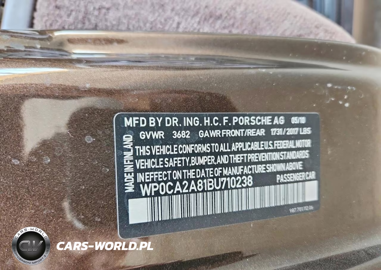 2011 Porsche Boxster VIN:WP0CA2A81BU710238 - 12