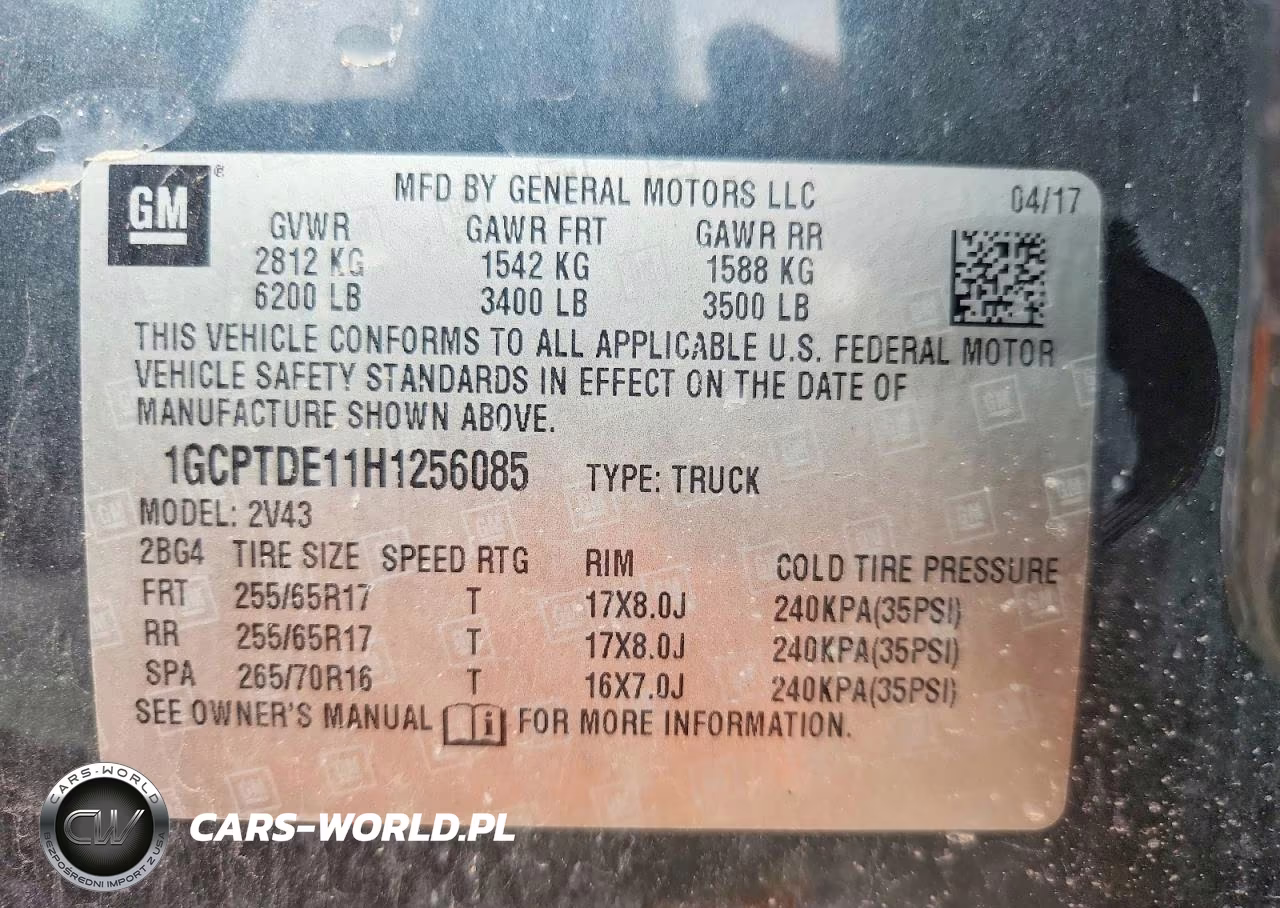 2017 Chevrolet Colorado Z71 VIN:1GCPTDE11H1256085 - 12
