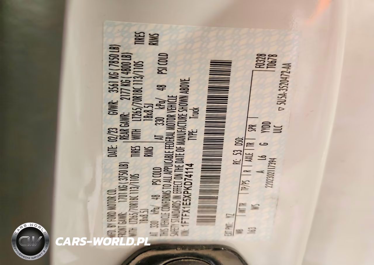 2023 Ford F150 Super Cab VIN:1FTFX1E5XPKD74114 - 12