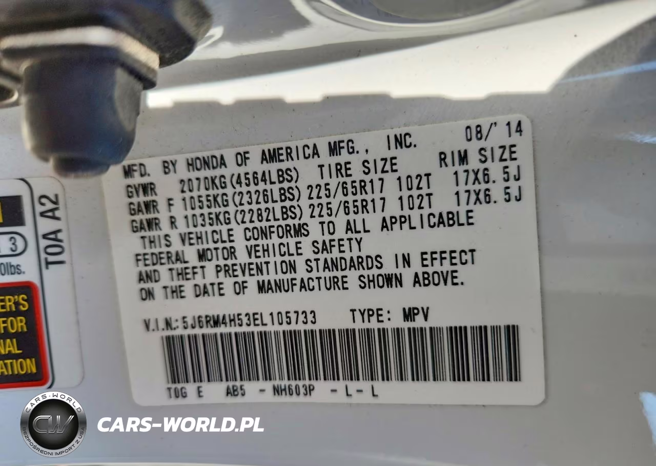 2014 Honda Cr-V Ex VIN:5J6RM4H53EL105733 - 14