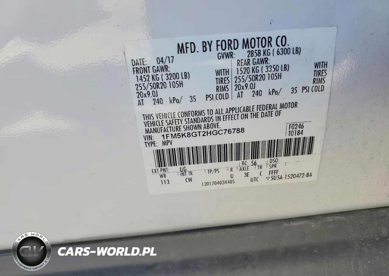 2017 Ford Explorer Sport VIN:1FM5K8GT2HGC76788 - 13