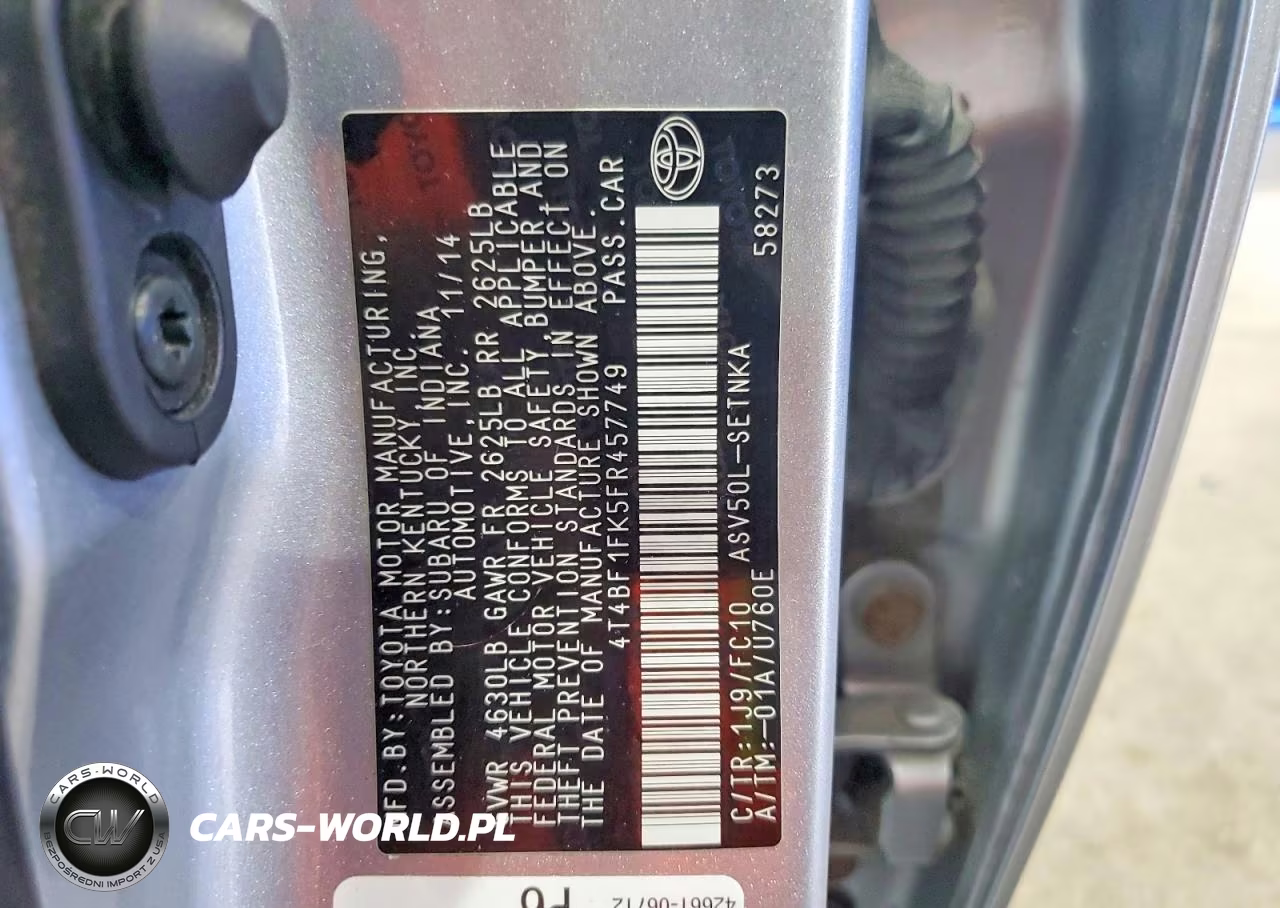 2015 Toyota Camry Le VIN:4T4BF1FK5FR457749 - 12