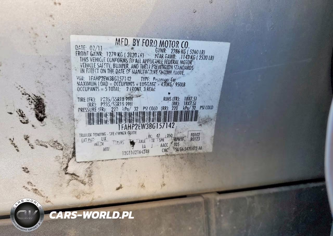 2011 Ford Taurus Sel VIN:1FAHP2EW3BG157142 - 12