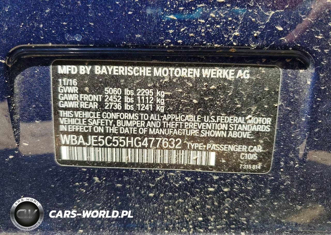 2017 BMW 540 I VIN:WBAJE5C55HG477632 - 12