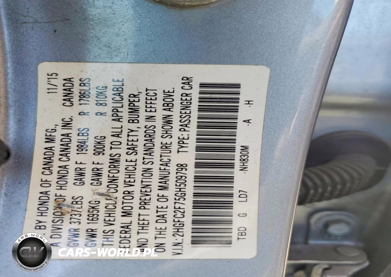 2016 Honda Civic Ex VIN:2HGFC2F75GH509798 - 12
