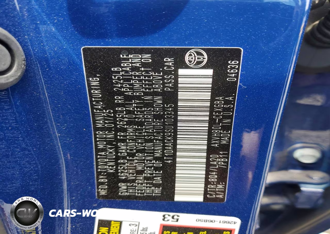 2025 Toyota Camry Xle VIN:4T1DAACK9SU103345 - 12