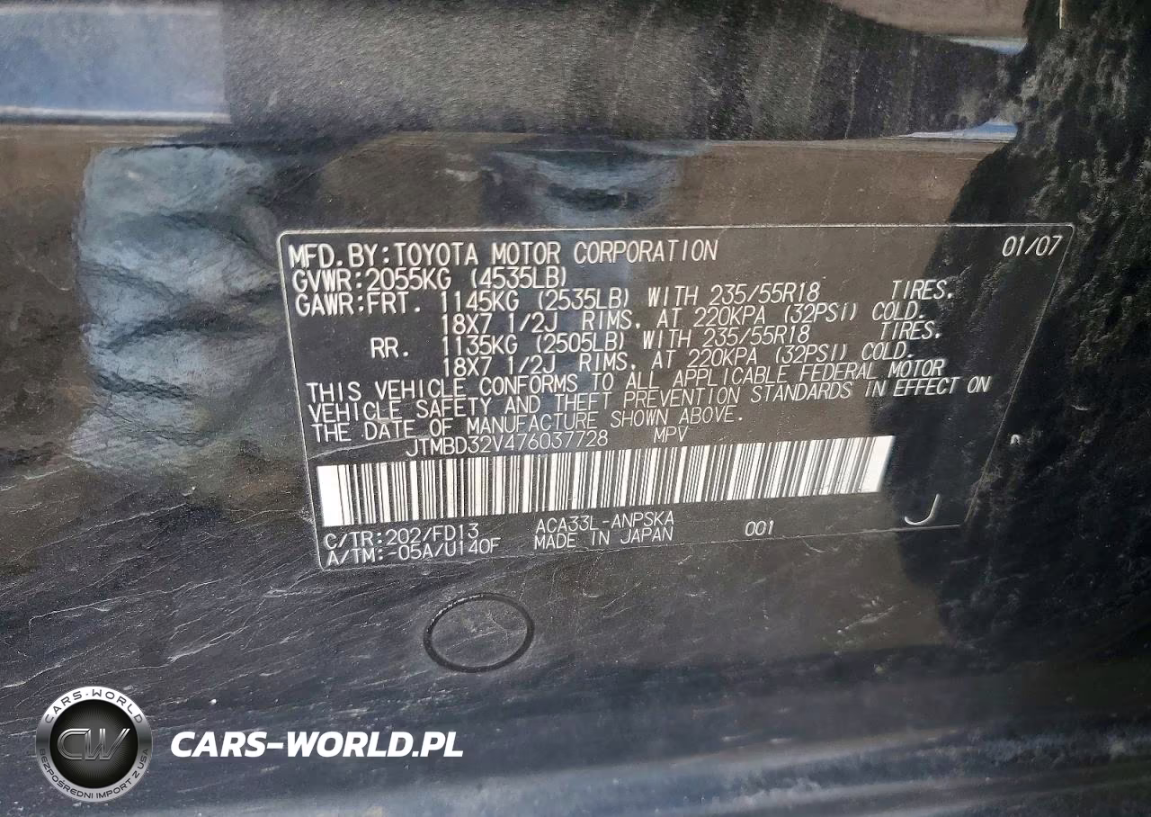 2007 Toyota Rav4 Sport VIN:JTMBD32V476037728 - 12