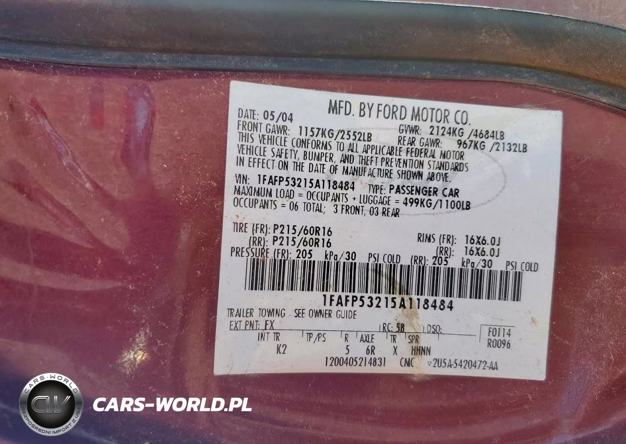 2005 Ford Taurus X VIN:1FAFP53215A118484 - 12
