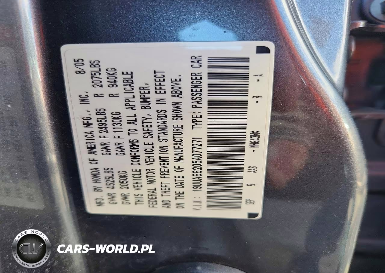 2005 Acura Tl VIN:19UUA66205A077271 - 12
