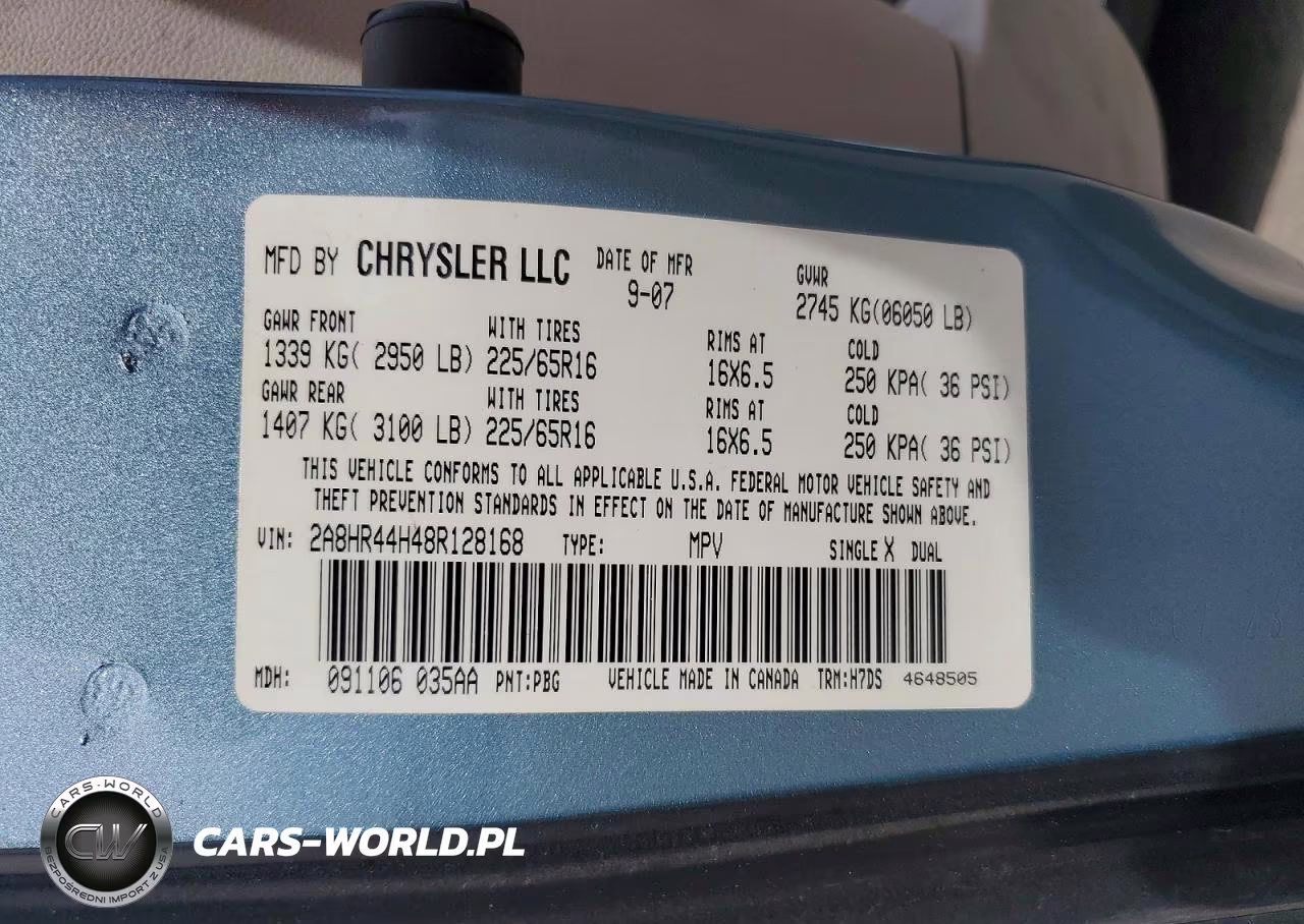 2008 Chrysler Town & Country Lx VIN:2A8HR44H48R128168 - 13