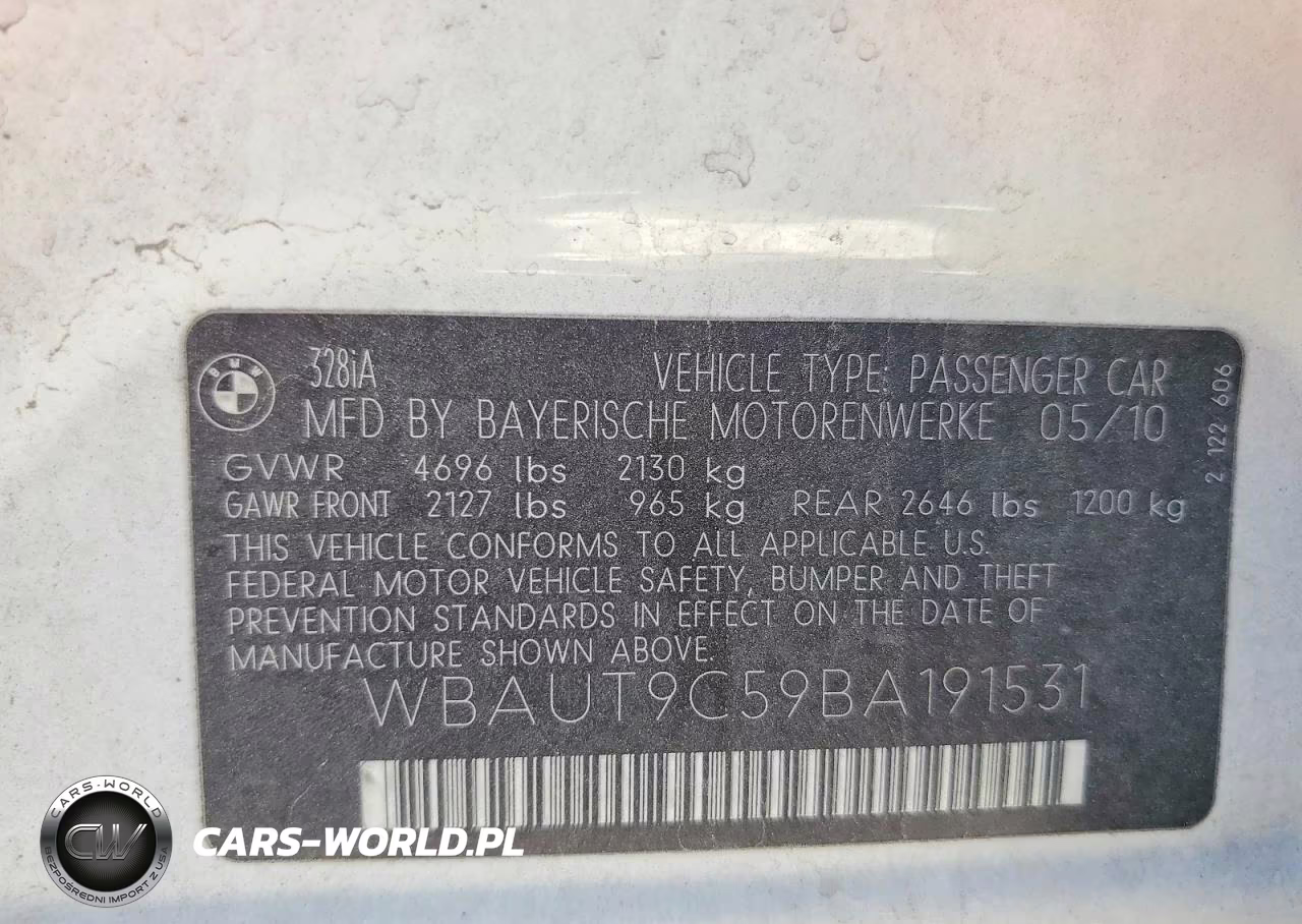 2011 BMW 328 I VIN:WBAUT9C59BA191531 - 12