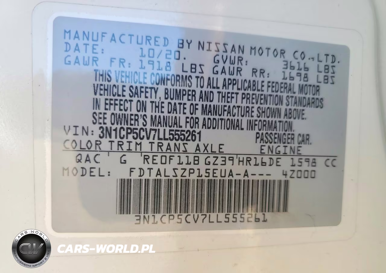 2020 Nissan Kicks Sv VIN:3N1CP5CV7LL555261 - 13