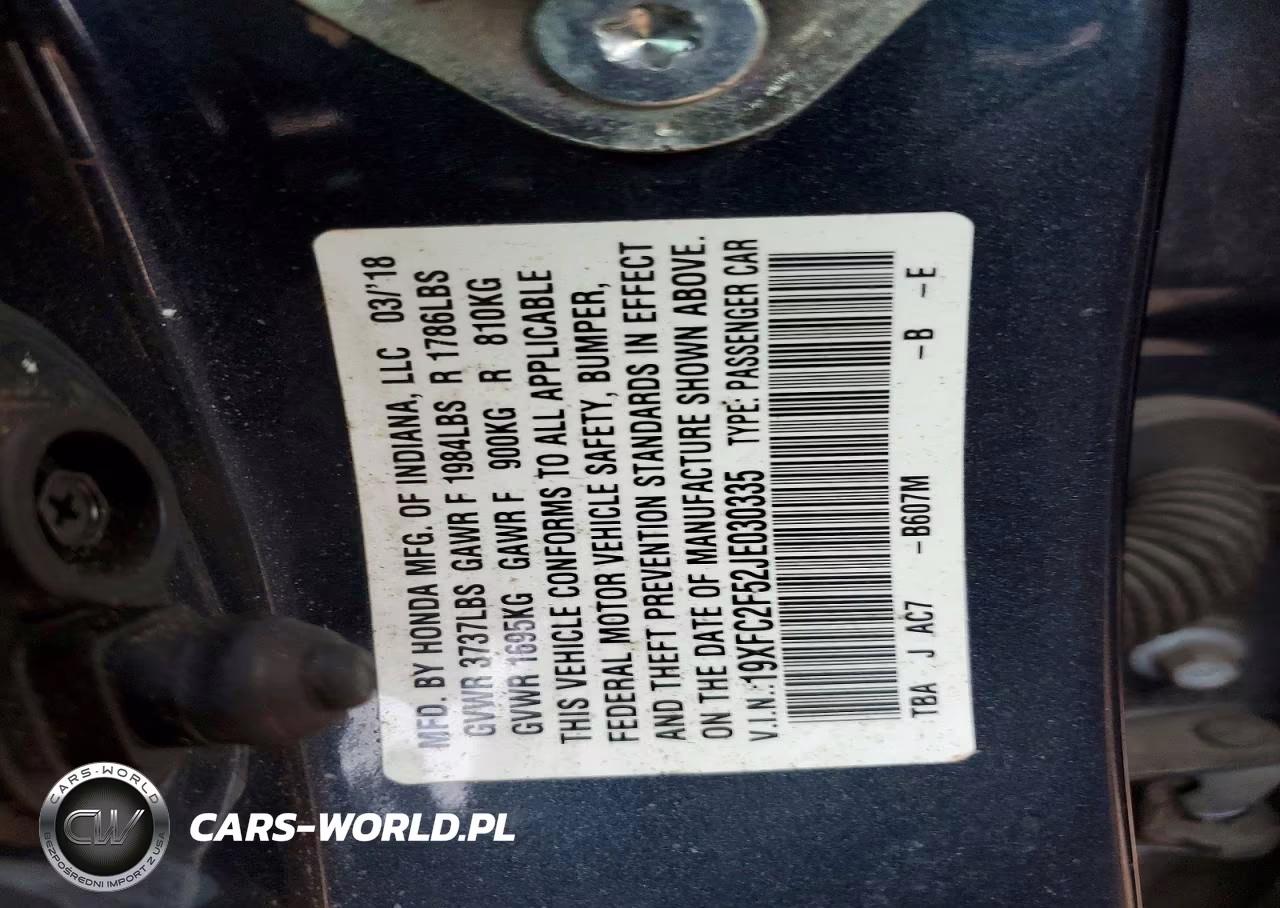 2018 Honda Civic Lx VIN:19XFC2F52JE030335 - 13