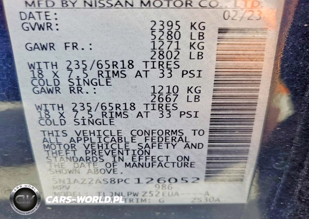2023 Nissan Murano S VIN:5N1AZ2AS8PC126052 - 14