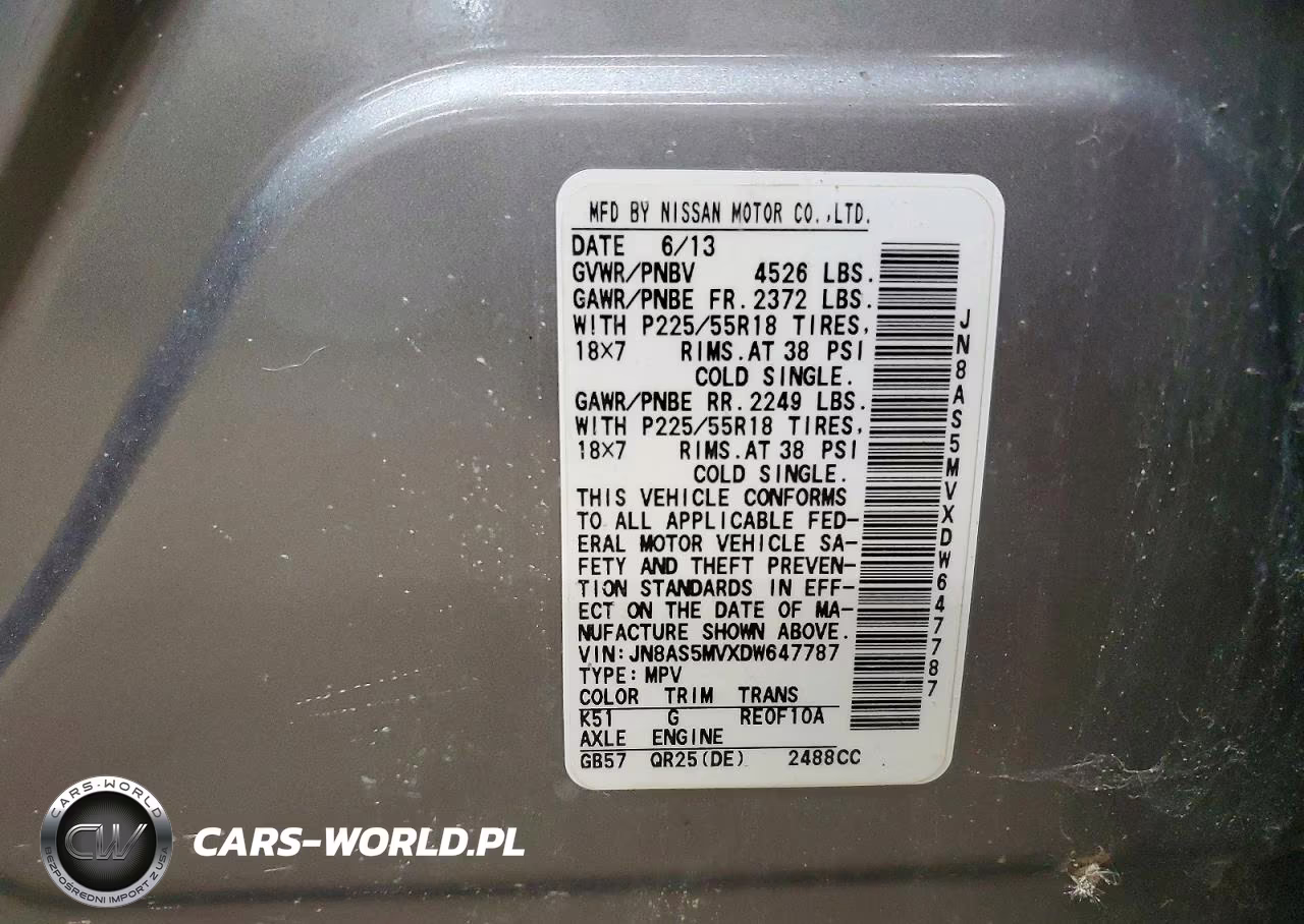 2013 Nissan Rogue S VIN:JN8AS5MVXDW647787 - 13