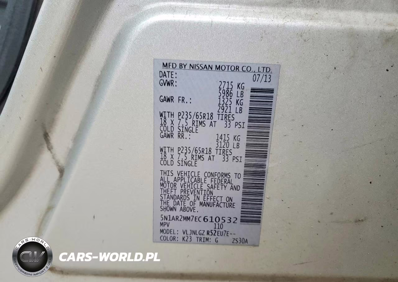 2014 Niss Pathfinder Sv VIN:5N1AR2MM7EC610532 - 13
