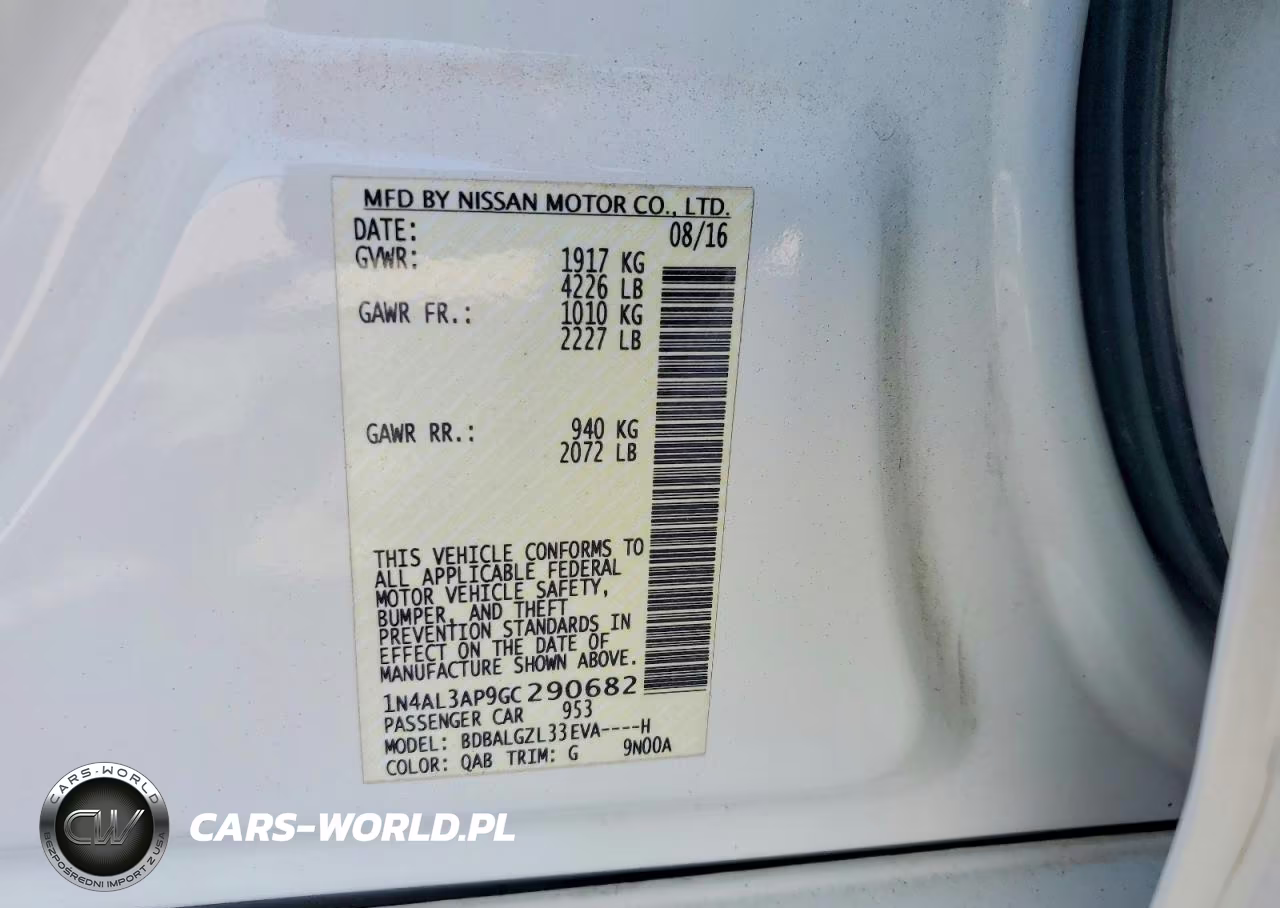 2016 Nissan Altima 2.5 S VIN:1N4AL3AP9GC290682 - 12