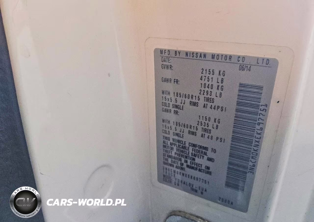 2014 Nissan Nv200 S VIN:3N6CM0KNXEK697751 - 13