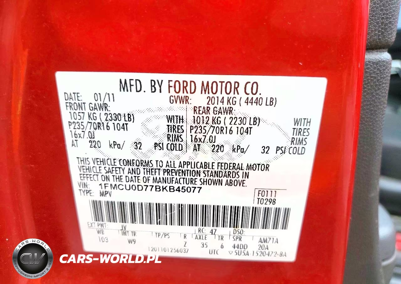 2011 Ford Escape Xlt VIN:1FMCU0D77BKB45077 - 13