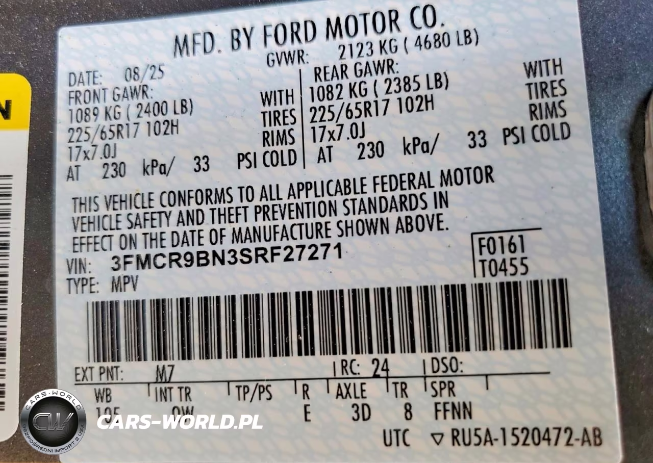 2025 Ford Bronco Sport Big Bend VIN:3FMCR9BN3SRF27271 - 14