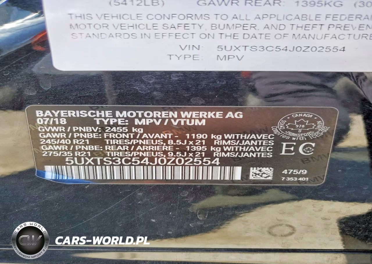 2018 BMW X3 xDrivem40I VIN:5UXTS3C54J0Z02554 - 13