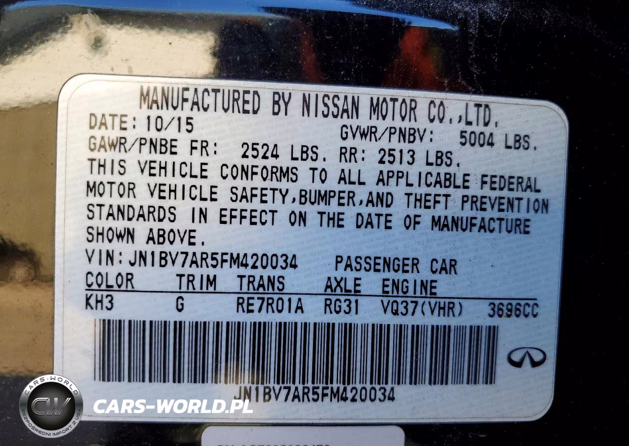 2015 Infiniti Q50 Base VIN:JN1BV7AR5FM420034 - 13