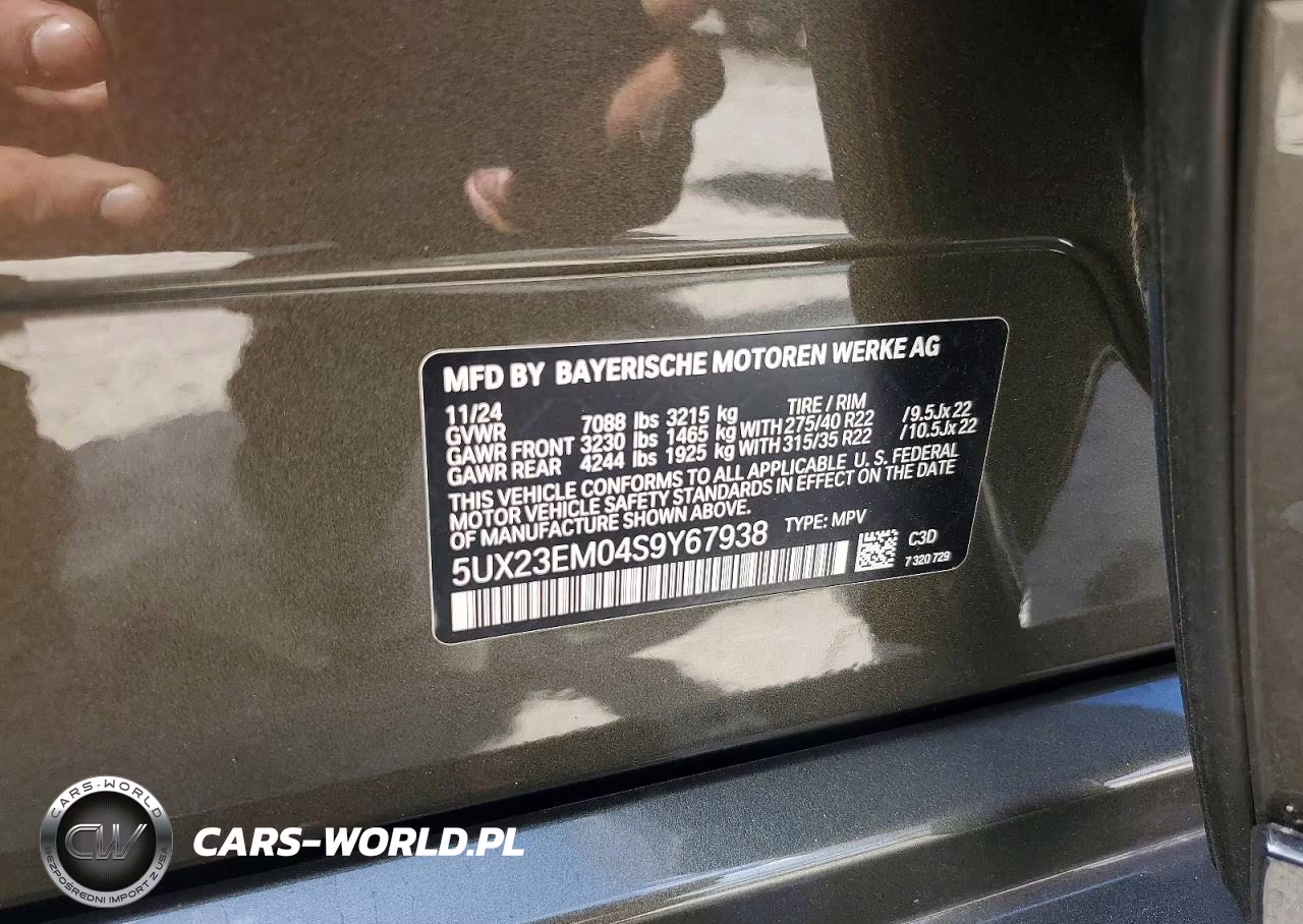 2025 BMW X7 xDrive40I VIN:5UX23EM04S9Y67938 - 13