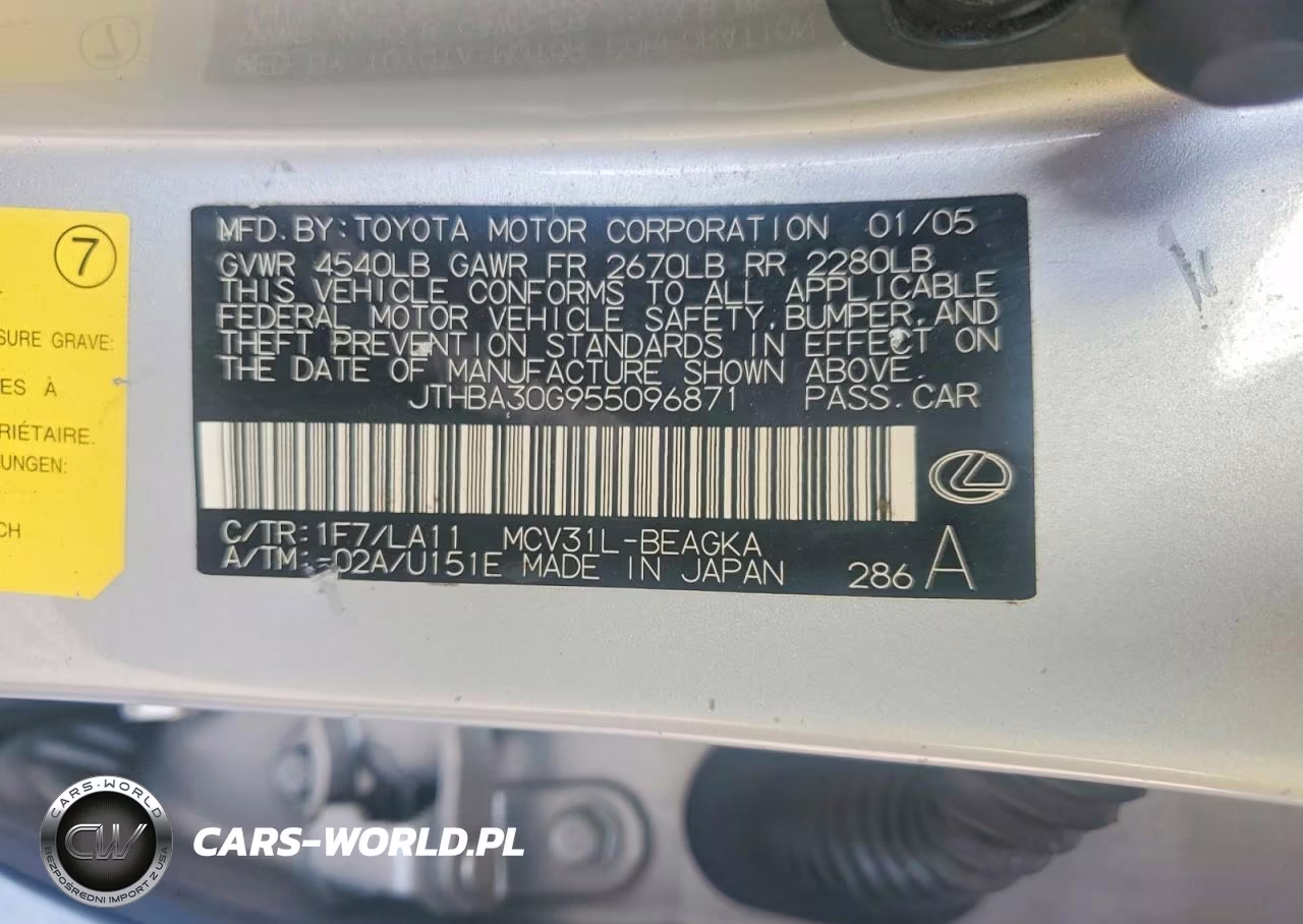 2005 Lexus Es 330 Base VIN:JTHBA30G955096871 - 12
