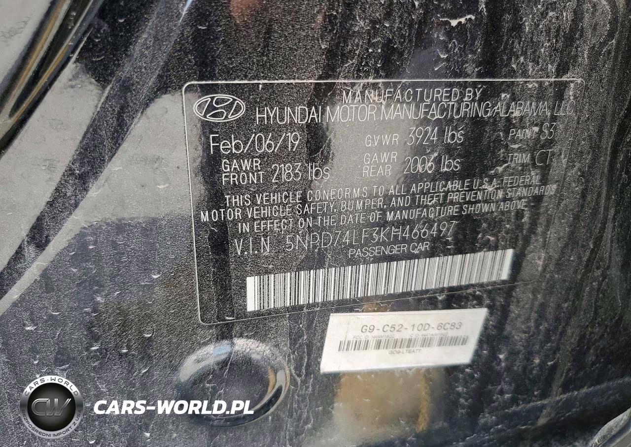 2019 Hyundai Elantra Se VIN:5NPD74LF3KH466497 - 12
