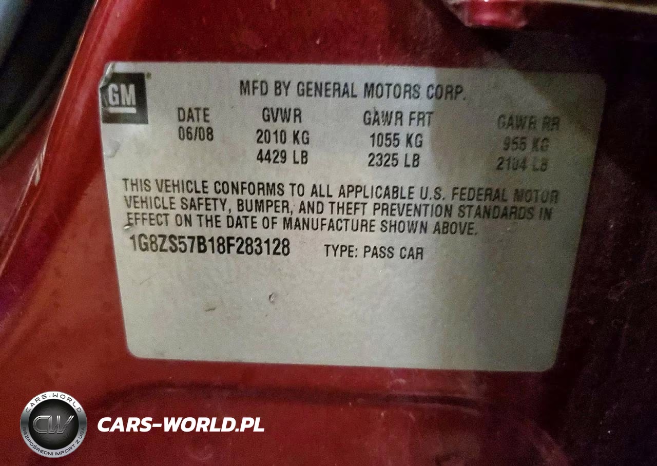 2008 Saturn Aura Xe VIN:1G8ZS57B18F283128 - 12