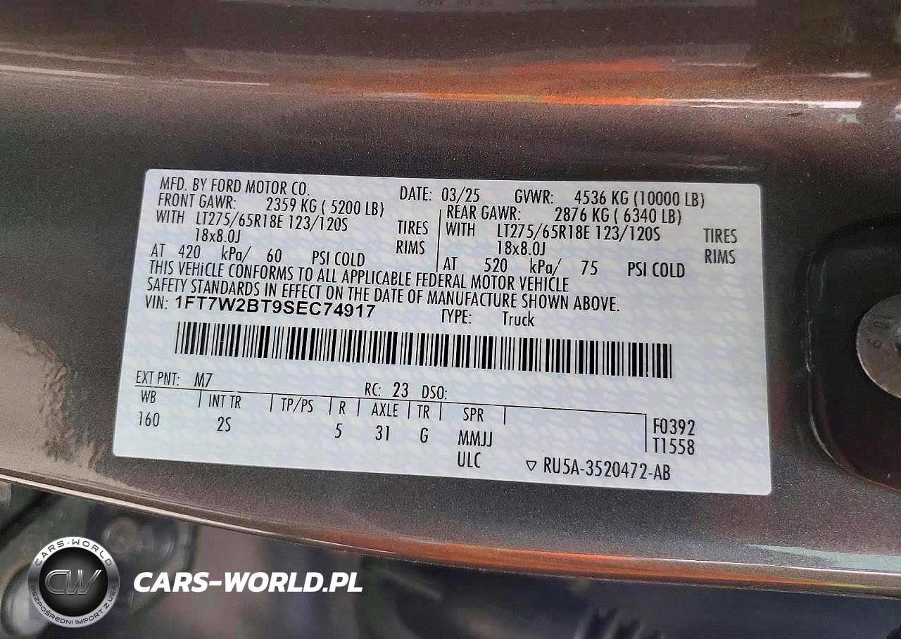 2025 Ford F250 Super Duty VIN:1FT7W2BT9SEC74917 - 13