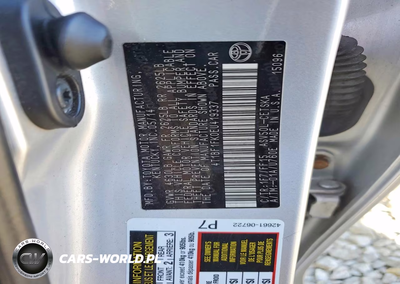 2014 Toyota Camry Se VIN:4T1BF1FK0EU419337 - 12