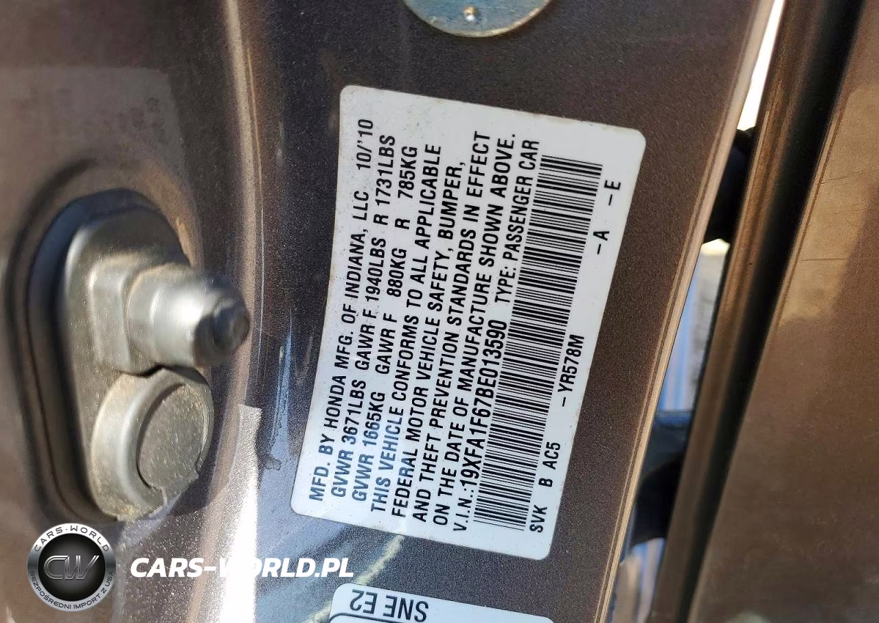 2011 Honda Civic Lx-S VIN:19XFA1F67BE013590 - 13