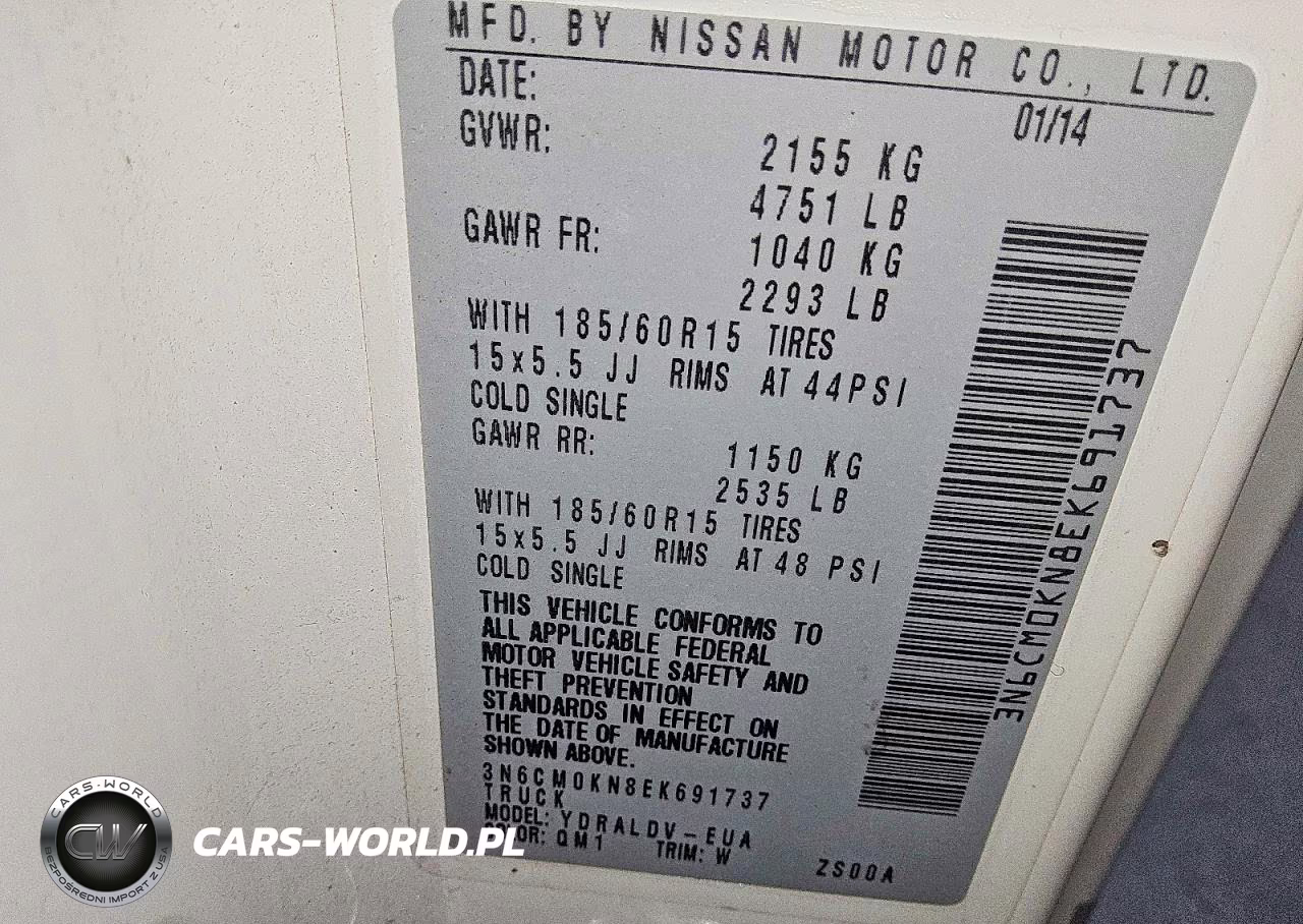 2014 Nissan Nv200 S VIN:3N6CM0KN8EK691737 - 13