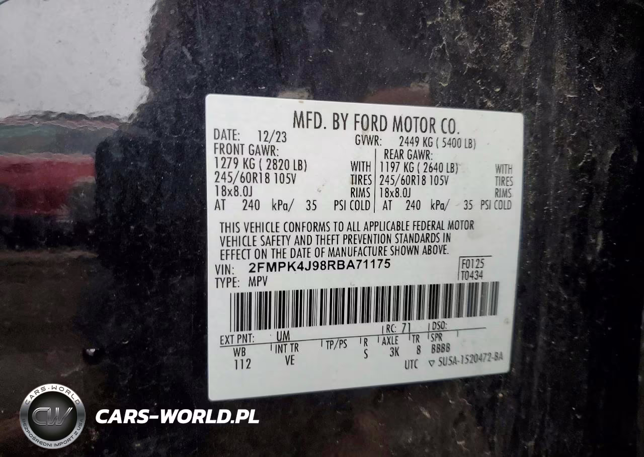 2024 Ford Edge Sel VIN:2FMPK4J98RBA71175 - 13