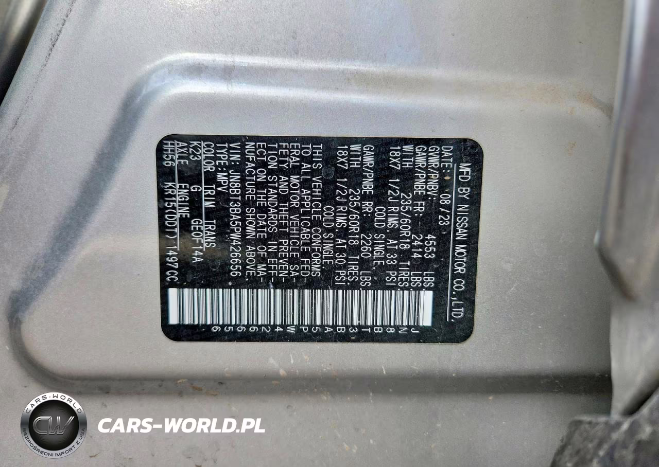 2023 Nissan Rogue Sv VIN:JN8BT3BA5PW426656 - 13