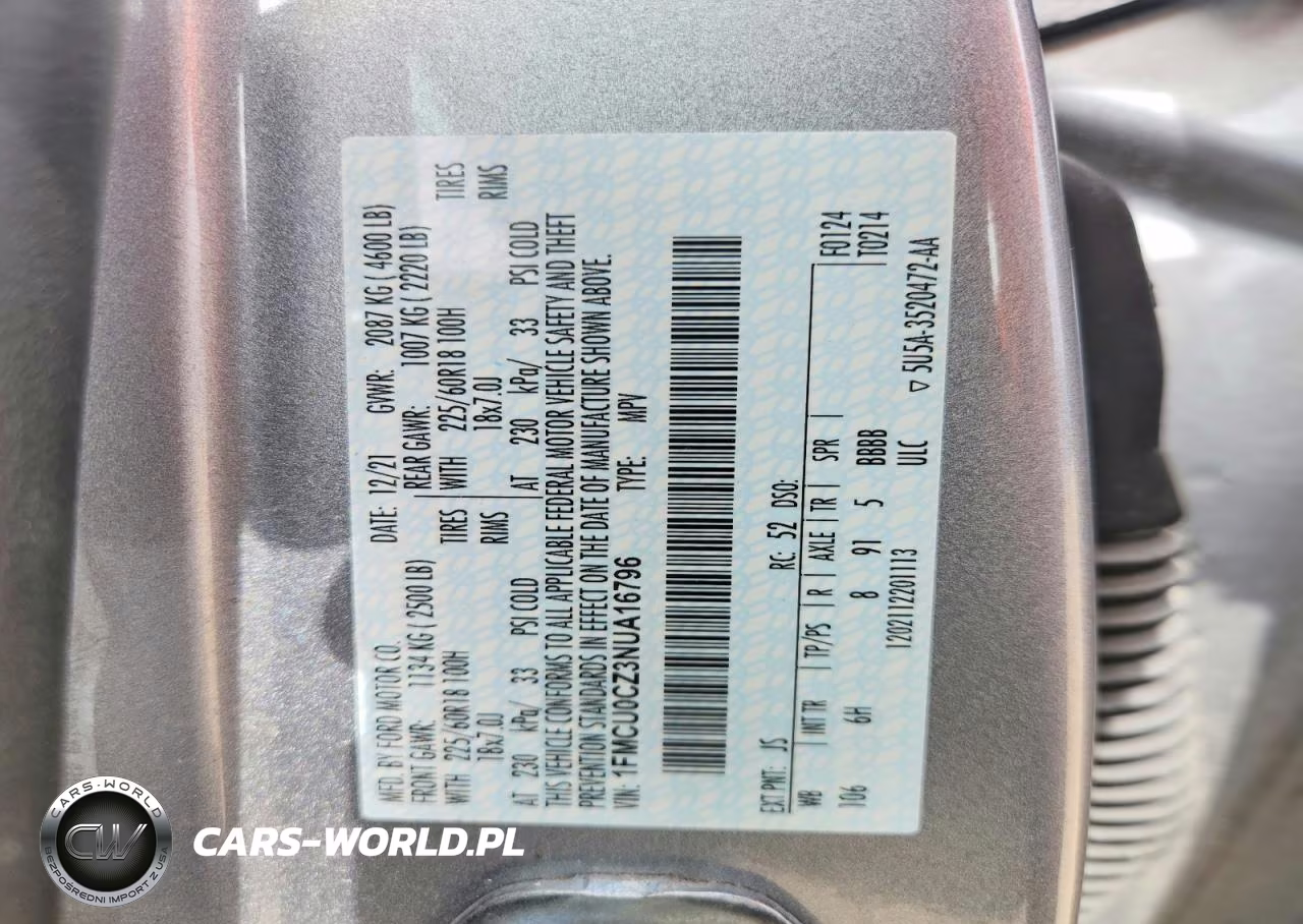 2022 Ford Escape Sel VIN:1FMCU0CZ3NUA16796 - 13