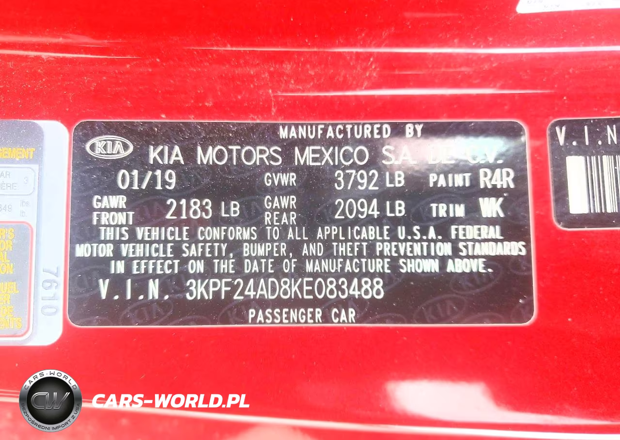 2019 Kia Forte Lxs VIN:3KPF24AD8KE083488 - 12