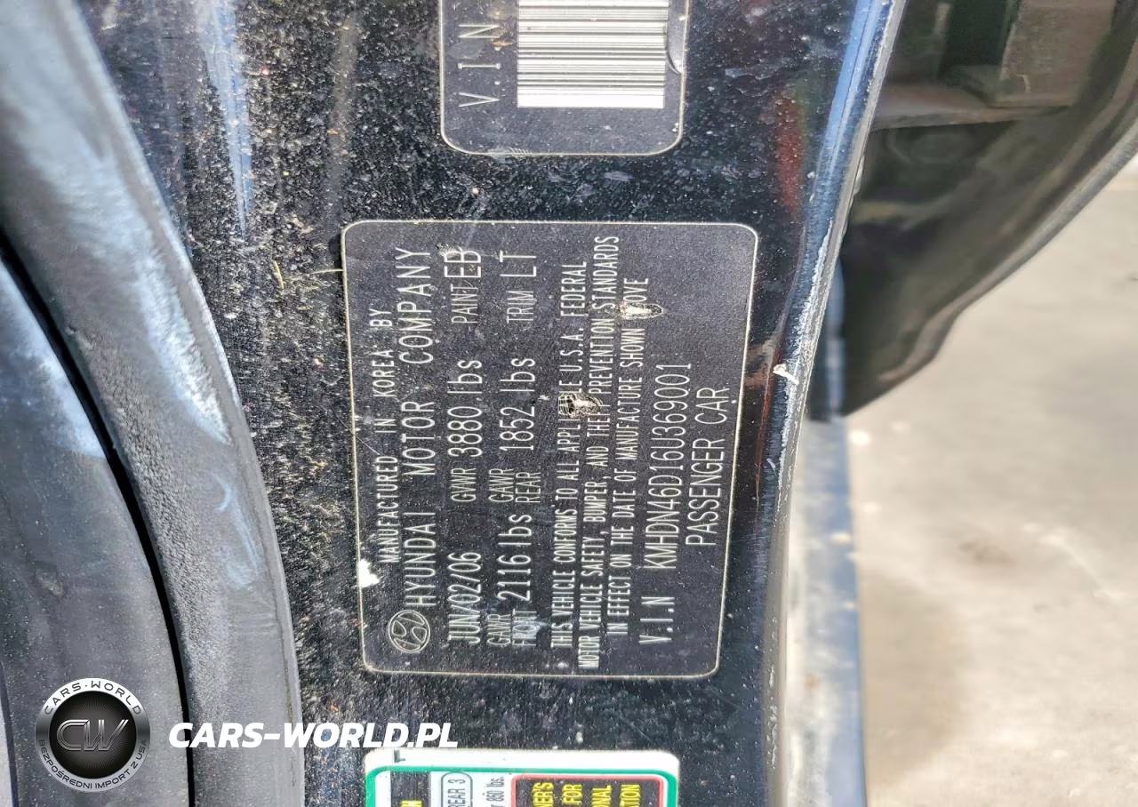 2006 Hyundai Elantra Gls VIN:KMHDN46D16U369001 - 12