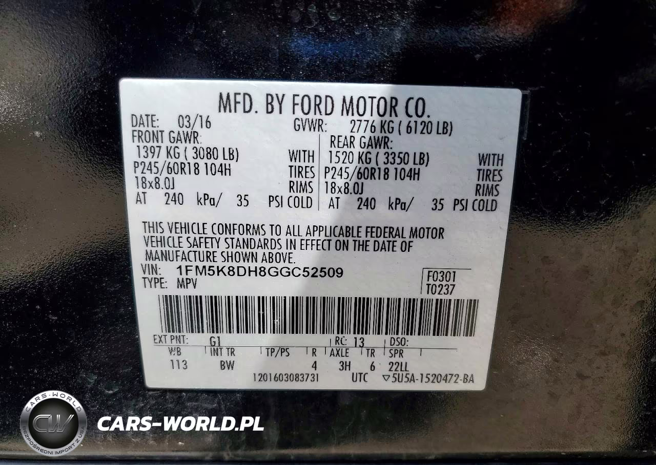 2016 Ford Explorer Xlt VIN:1FM5K8DH8GGC52509 - 13