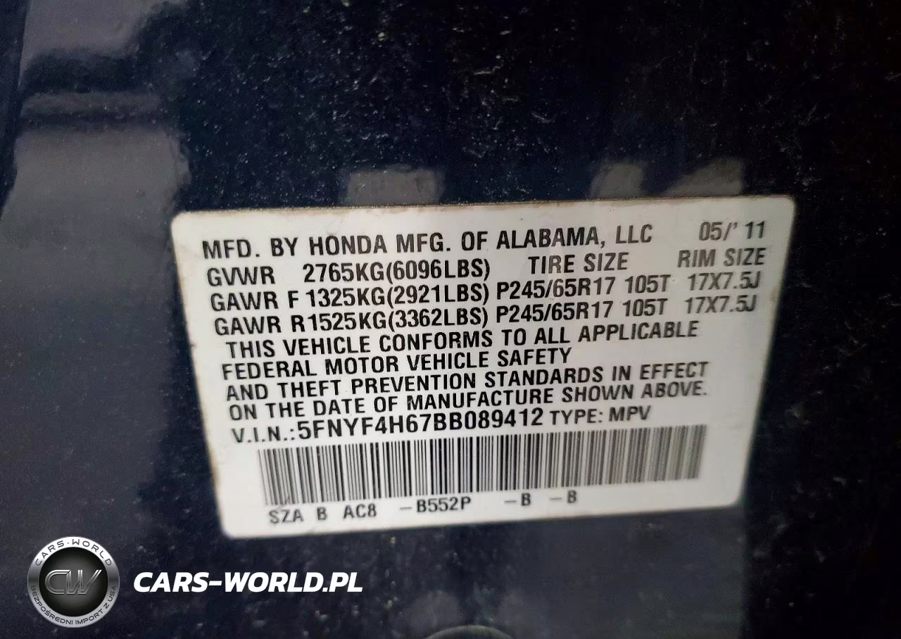 2011 Honda Pilot Exl VIN:5FNYF4H67BB089412 - 14