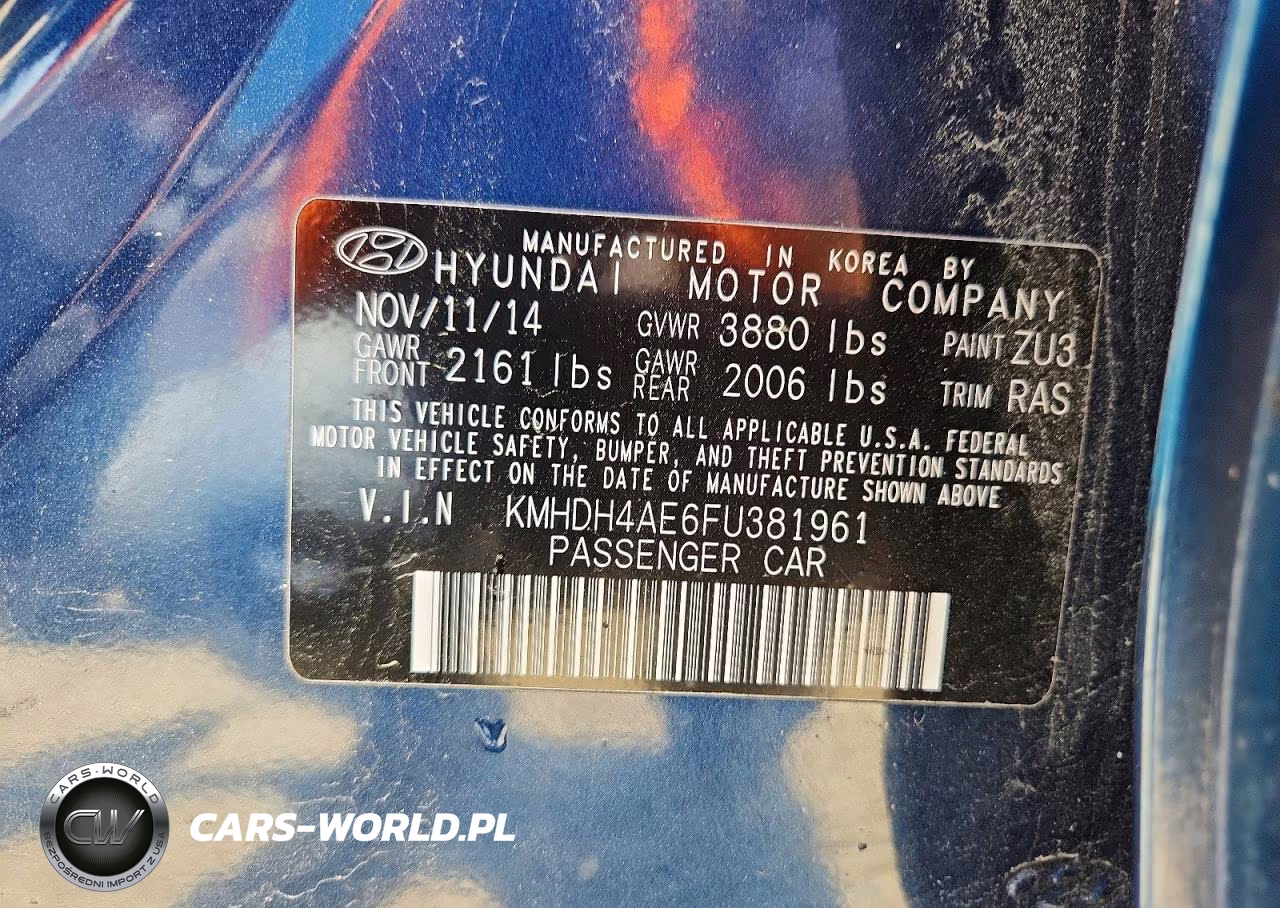 2015 Hyundai Elantra Se VIN:KMHDH4AE6FU381961 - 12