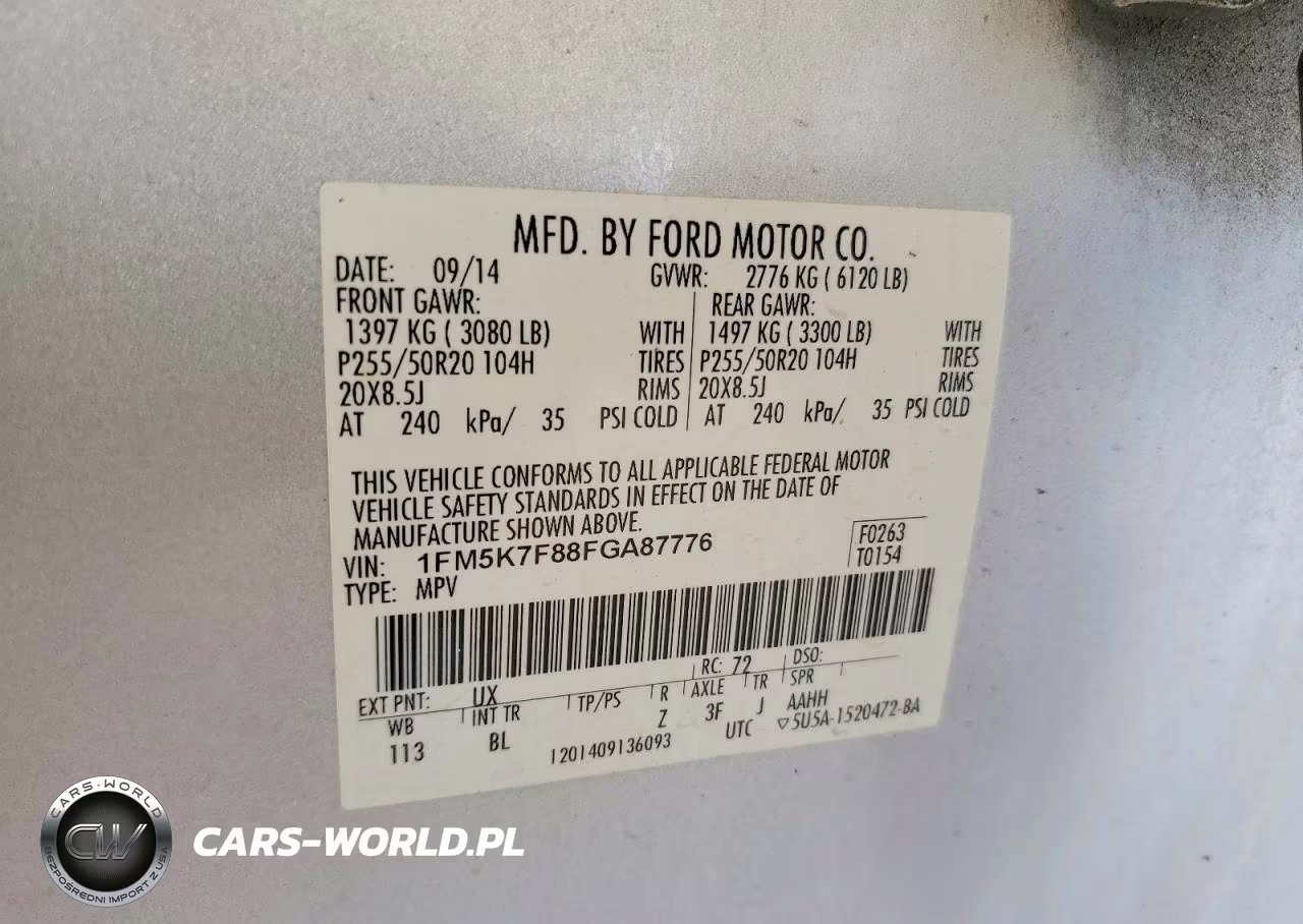 2015 Ford Explorer Limited VIN:1FM5K7F88FGA87776 - 12