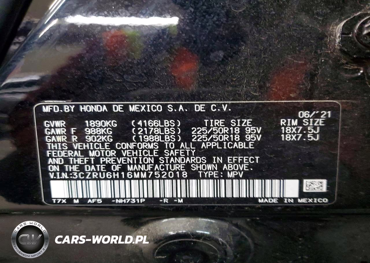 2021 Honda Hr-V Sport VIN:3CZRU6H16MM752018 - 12