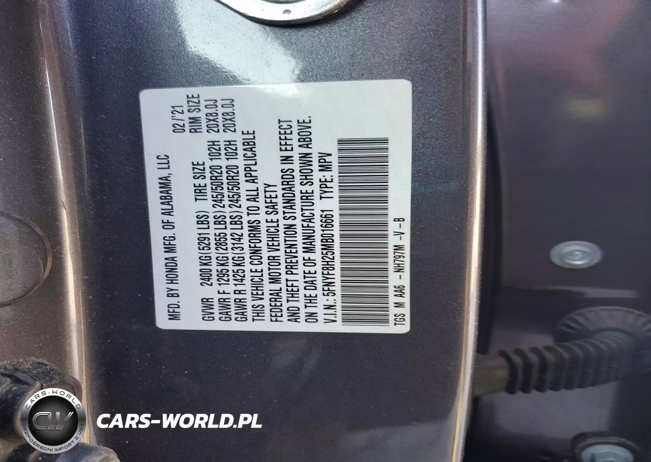 2021 Honda Passport Sport VIN:5FNYF8H25MB016661 - 12