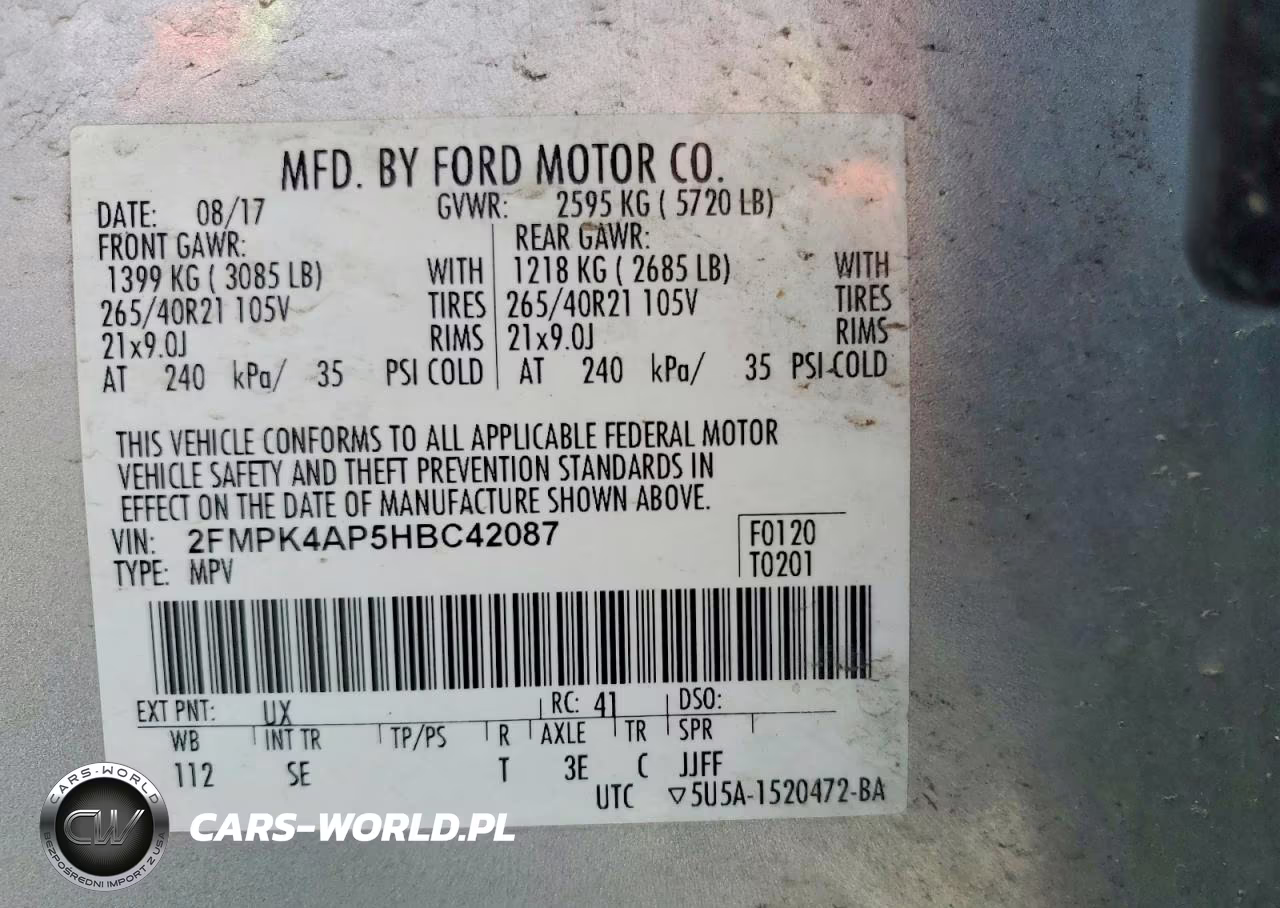 2017 Ford Edge Sport VIN:2FMPK4AP5HBC42087 - 13