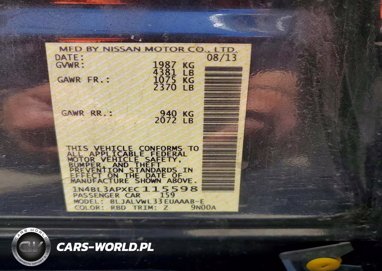 2014 Nissan Altima 3.5 S VIN:1N4BL3APXEC115598 - 12