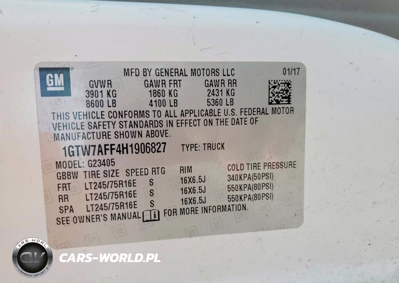 2017 GMC Savana G2500 VIN:1GTW7AFF4H1906827 - 13