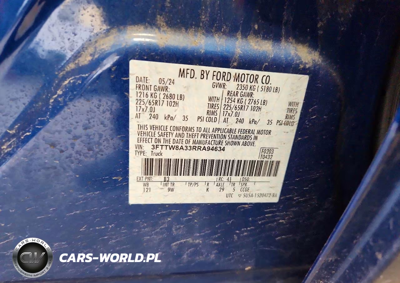 2024 Ford Maverick Xl VIN:3FTTW8A33RRA94634 - 12