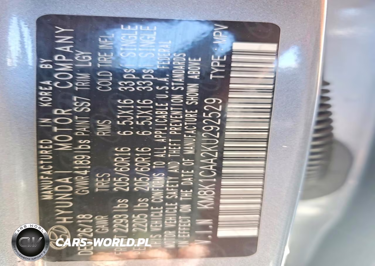 2019 Hyundai Kona Se VIN:KM8K1CAA2KU292529 - 14